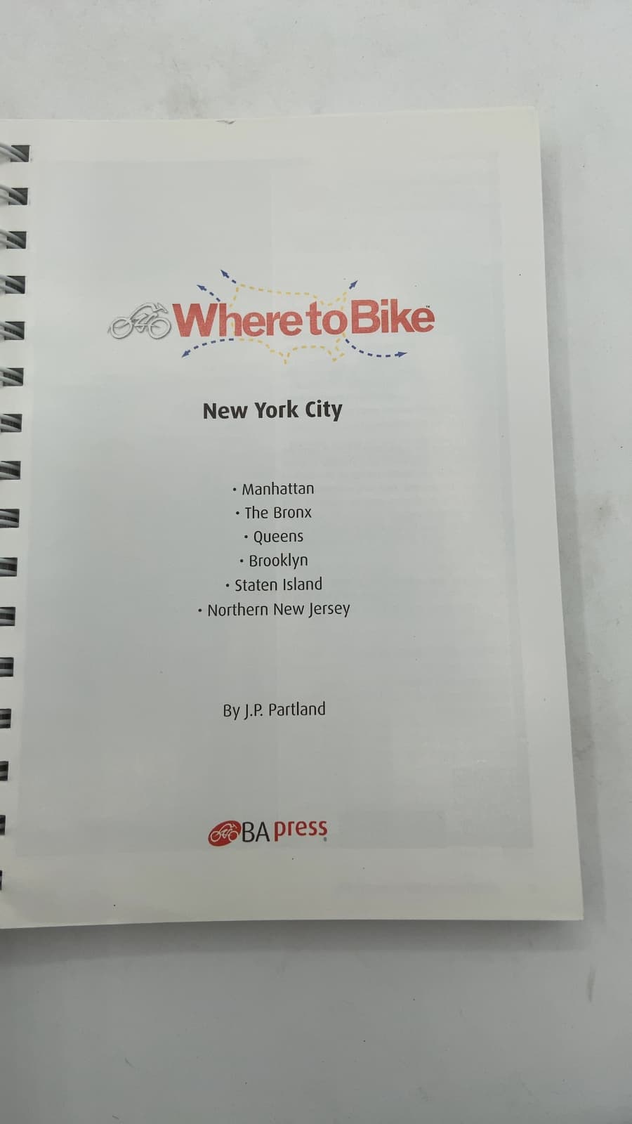 Where to Bike New York City by J.P. Partland - title page