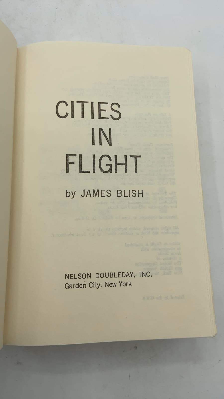 Cities IN Flight by James Blish - title page