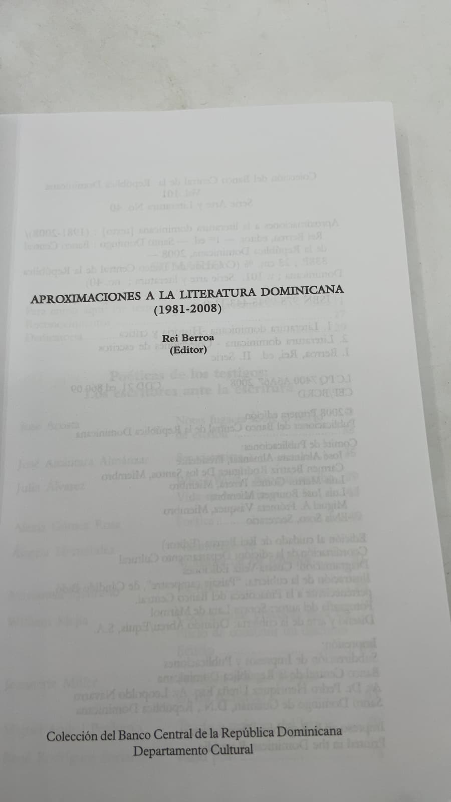 Aproximaciones a la literatura dominicana (1981-2008) by Rei Berroa (Editor) - title page