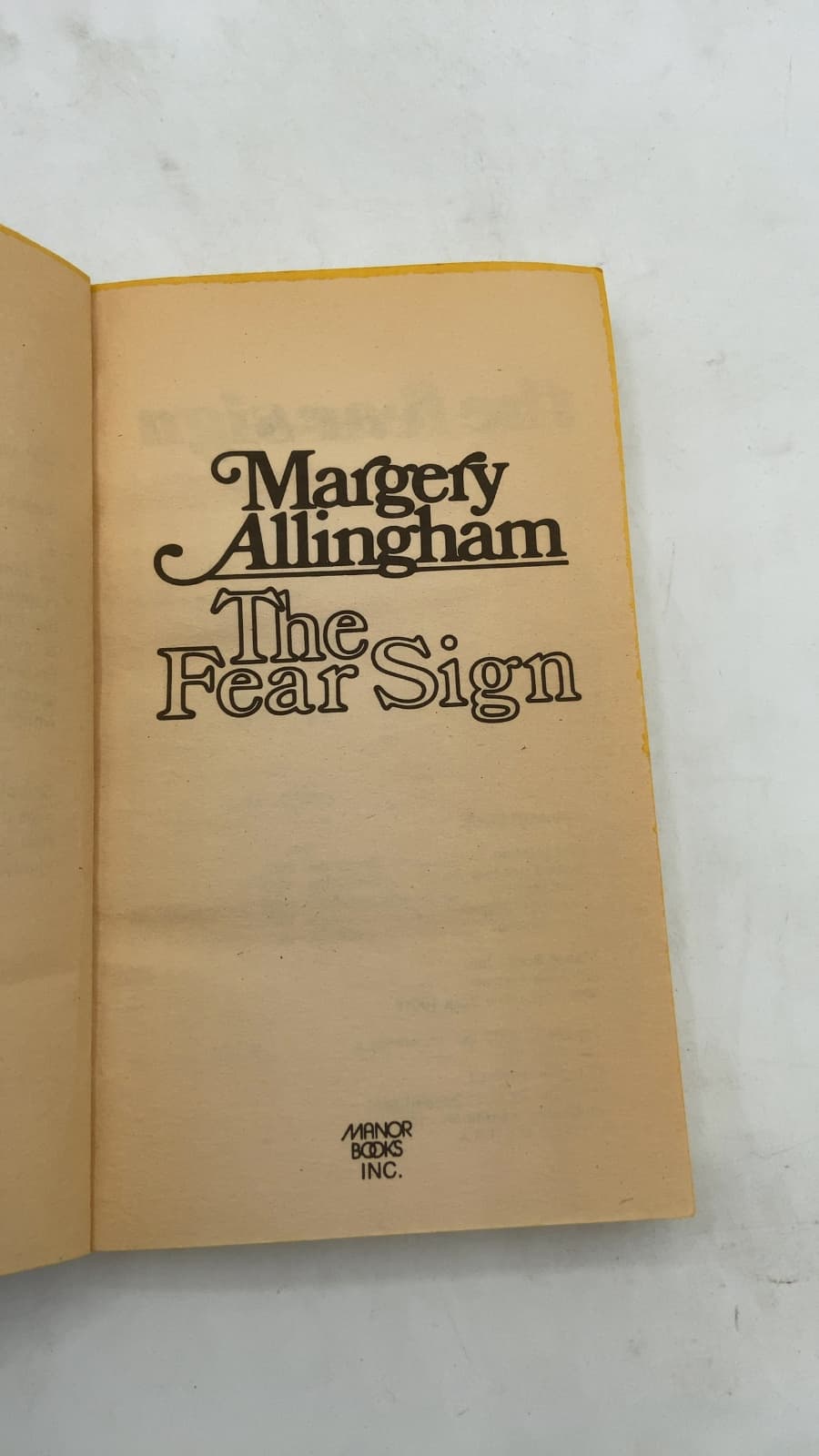 The Fear Sign by Margery Allingham - title page