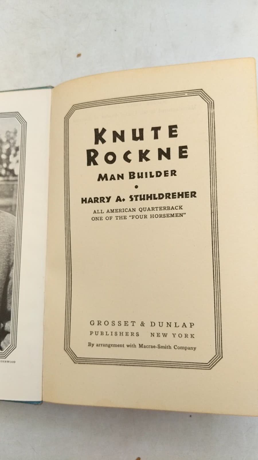 Knute Rockne Man Builder by Harry A. Stuhldreher - title page
