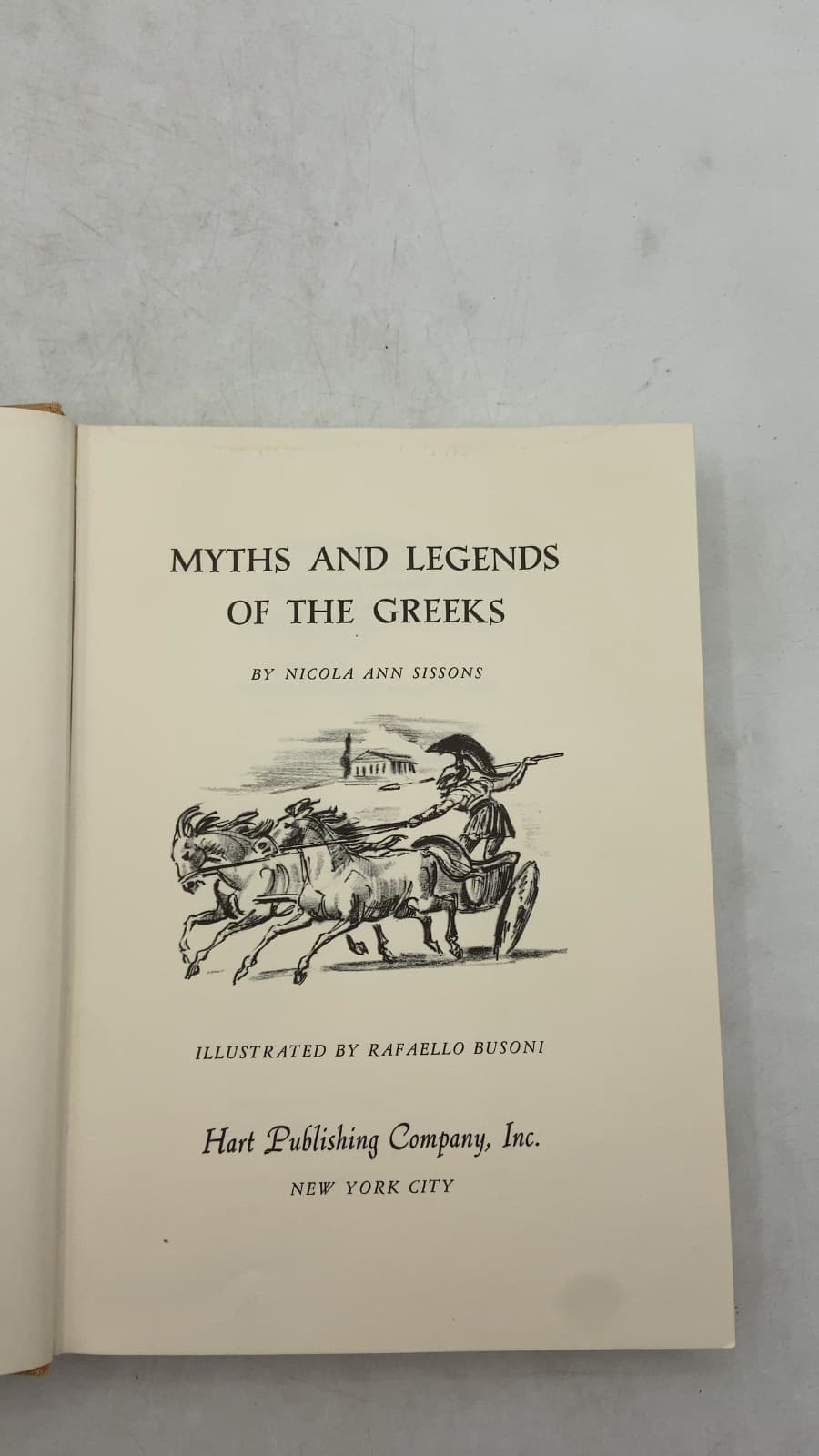 Myths AND Legends OF THE Greeks by Nicola ANN Sissons - title page