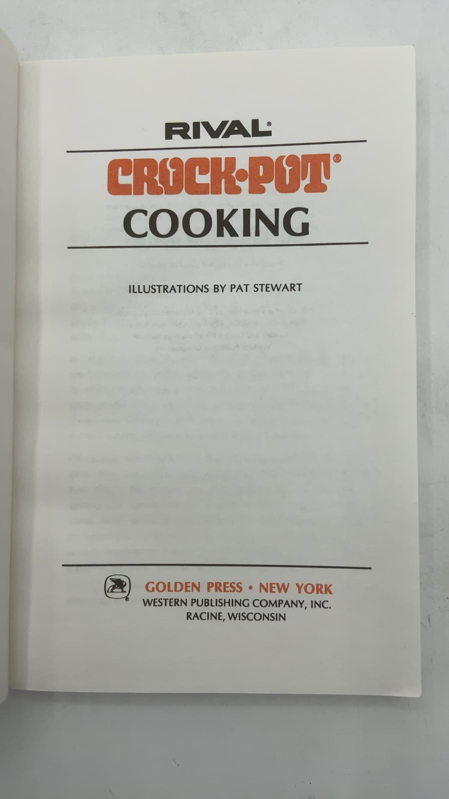 Rival Crock-Pot Cooking by Pat Stewart - title page