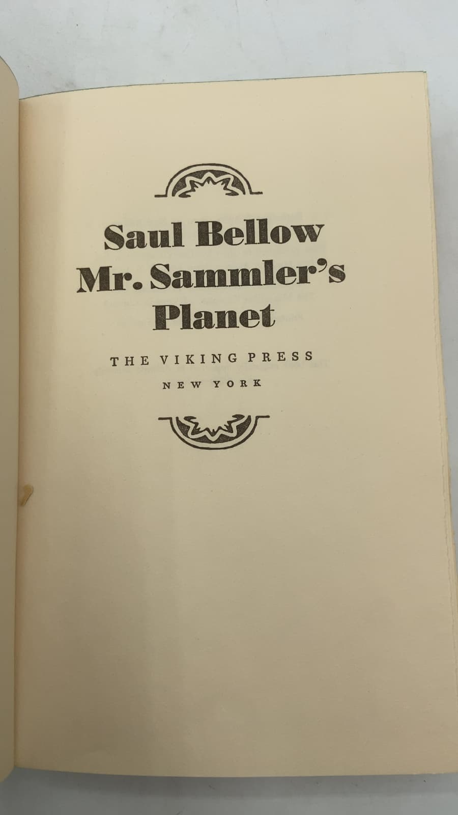 Mr. Sammler's Planet by Saul Bellow - title page