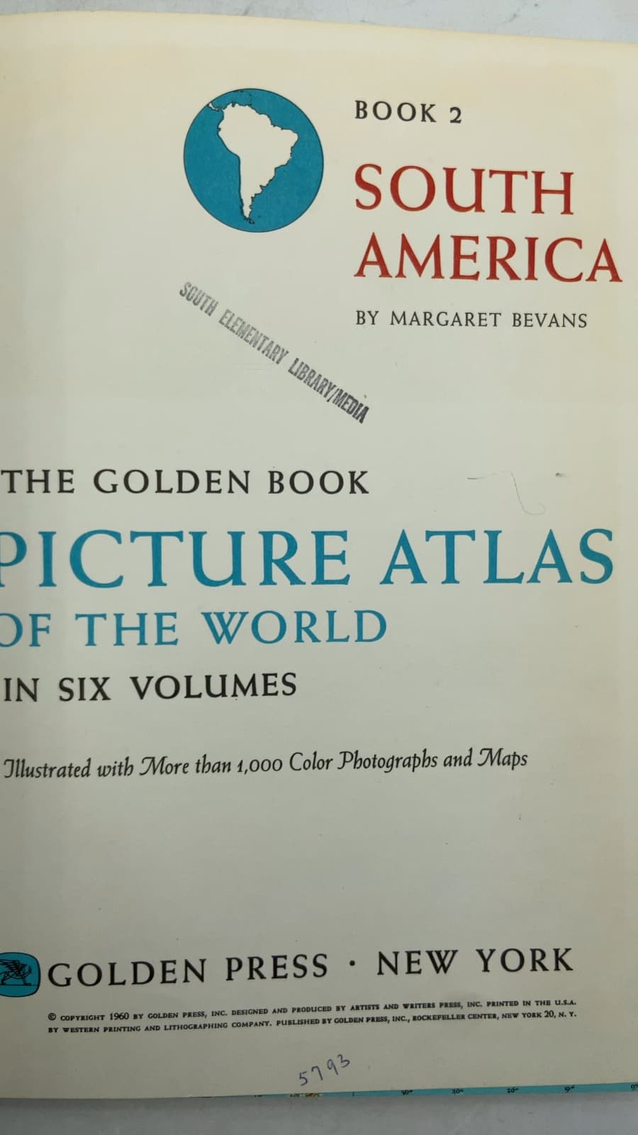 South America by Margaret Bevans - title page