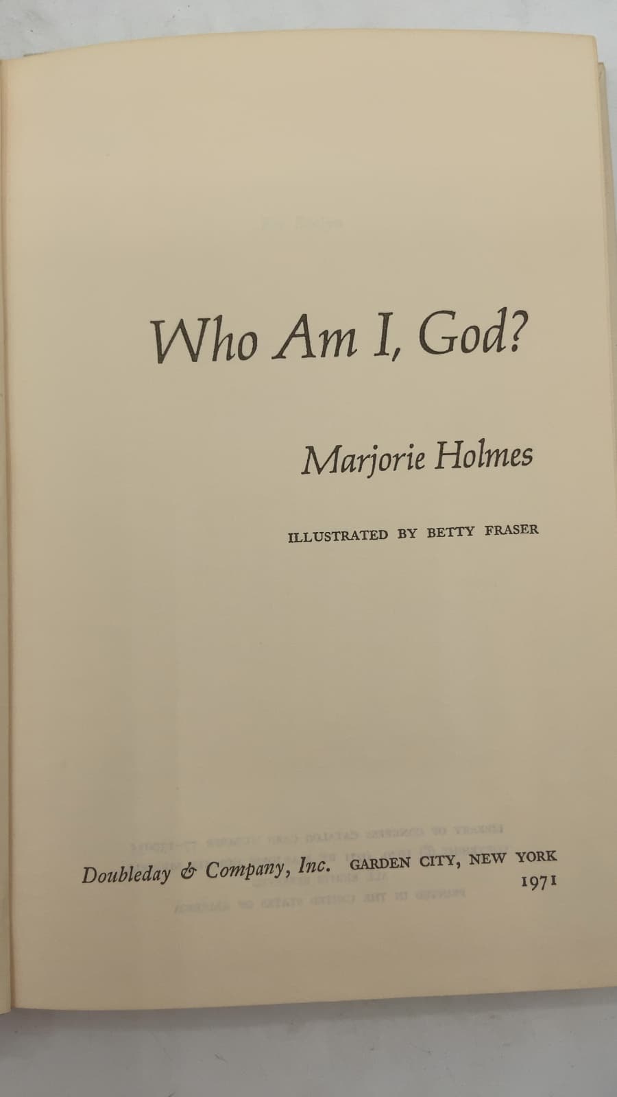 Who Am I, God? by Marjorie Holmes - title page