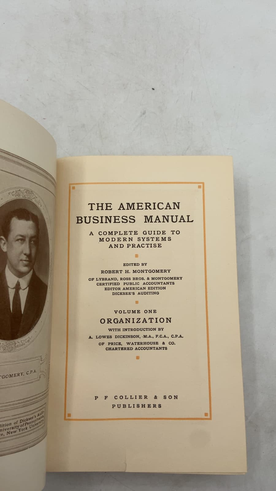 The American Business Manual, Volume One: Organization by Robert H. Montgomery - title page