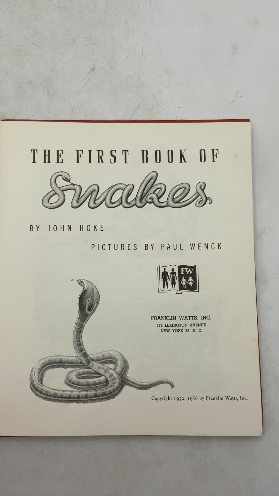 The First Book of Snakes by John Hoke - title page