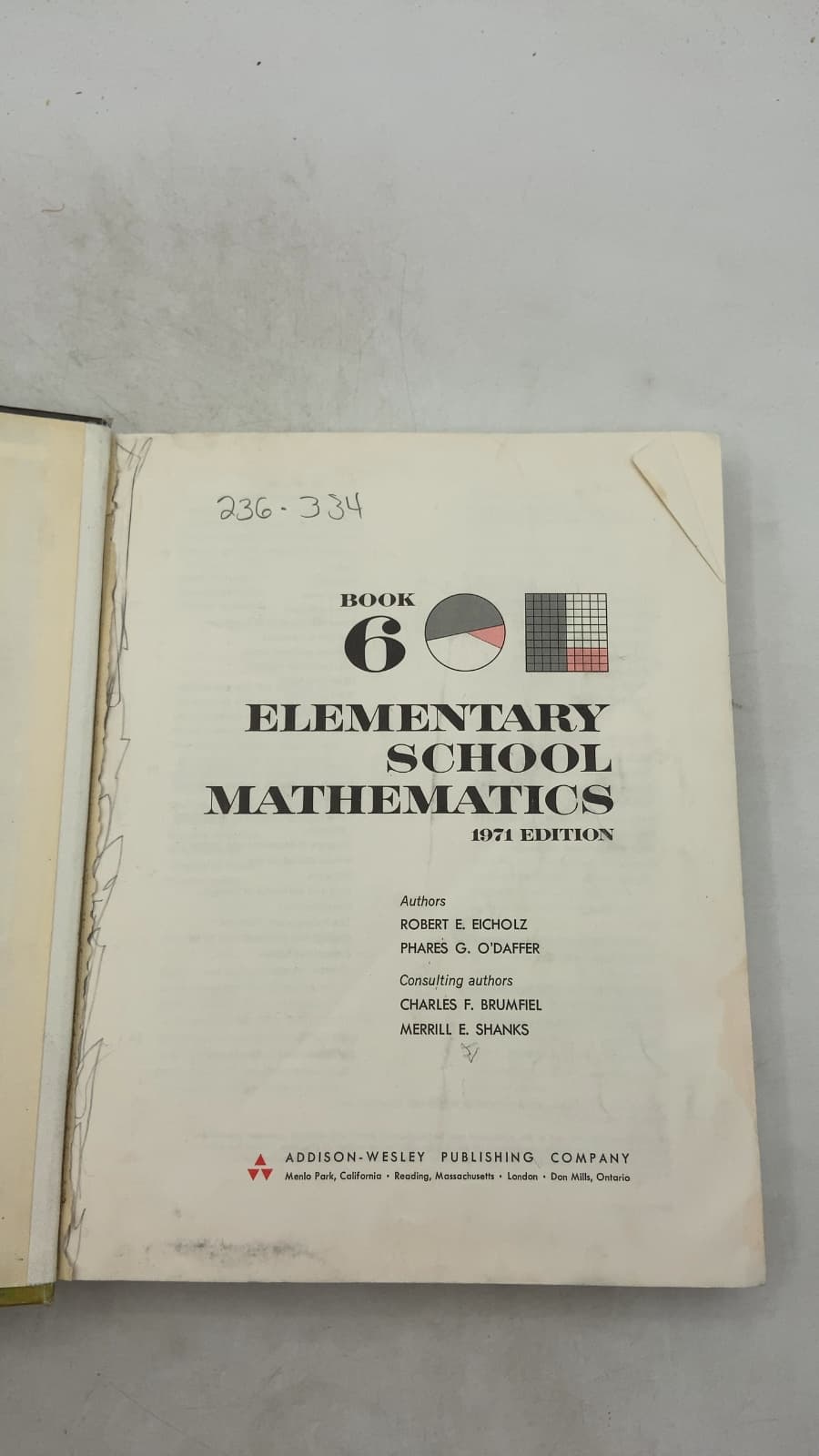 Elementary School Mathematics: Book 6 by Robert E. Eicholz, Phares G. O'daffer - title page