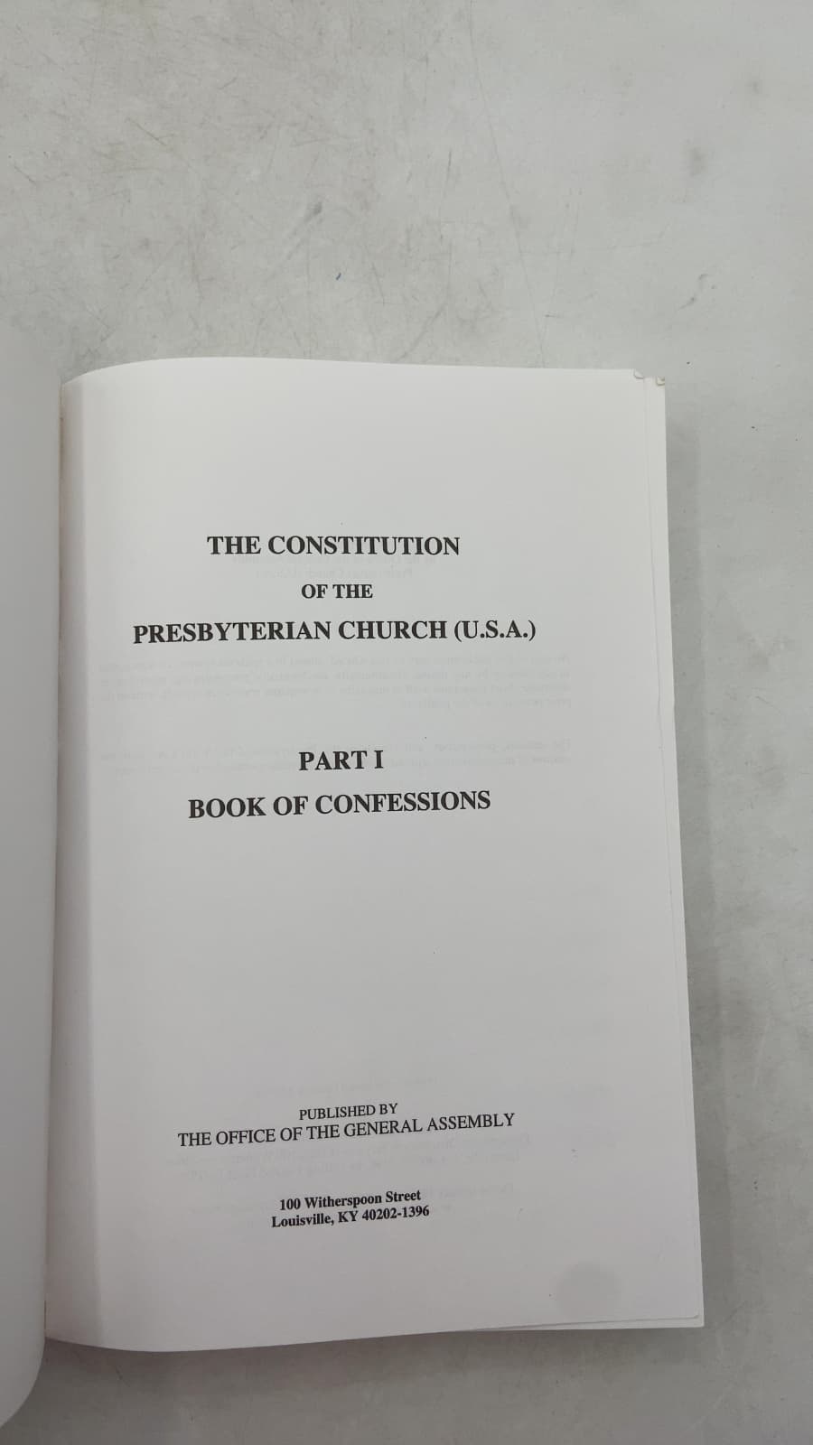 The Book of Confessions by Office of the General Assembly - title page