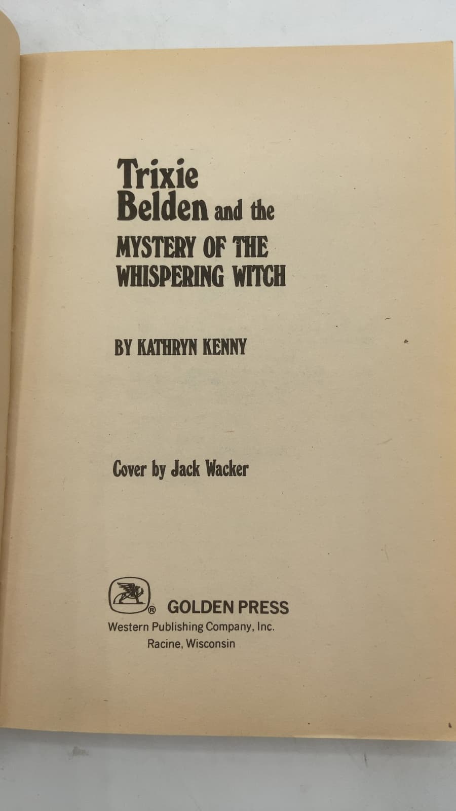 Trixie Belden and the Mystery of the Whispering Witch by Kathryn Kenny - title page
