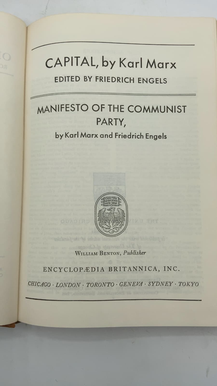 Capital, by Karl Marx / Manifesto OF THE Communist Party by Karl Marx and Friedrich Engels - title page