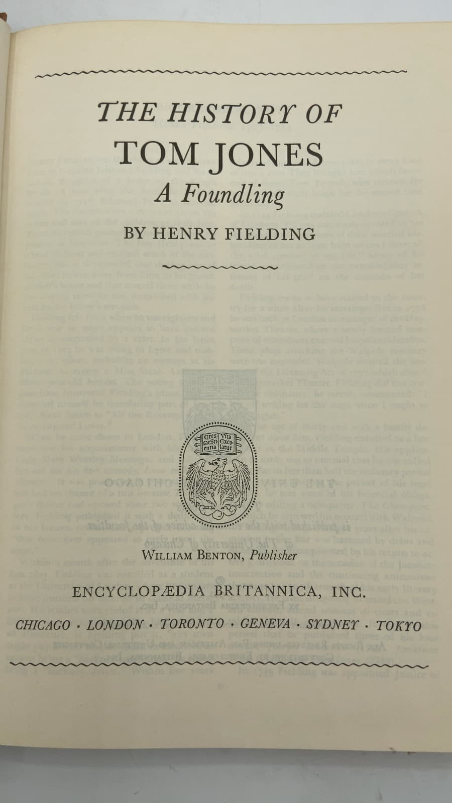 The History of Tom Jones A Foundling by Henry Fielding - title page