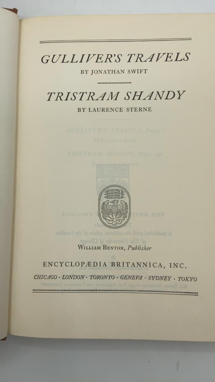 Gulliver's Travels / Tristram Shandy by Jonathan Swift / Laurence Sterne - title page