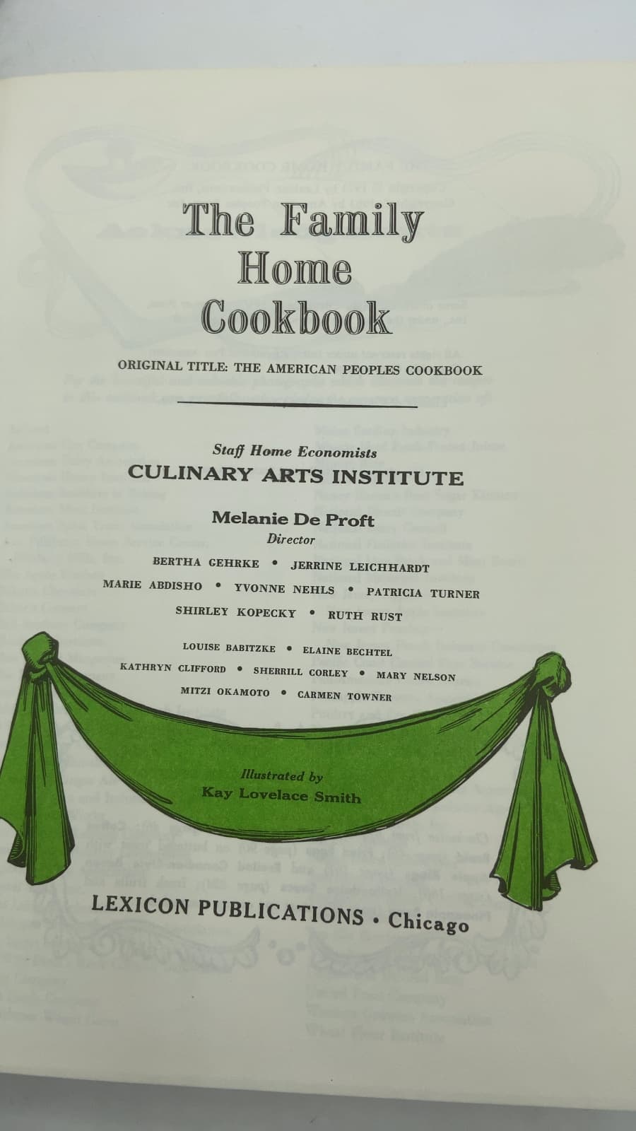 The Family Home Cookbook by Melanie De Proft - title page