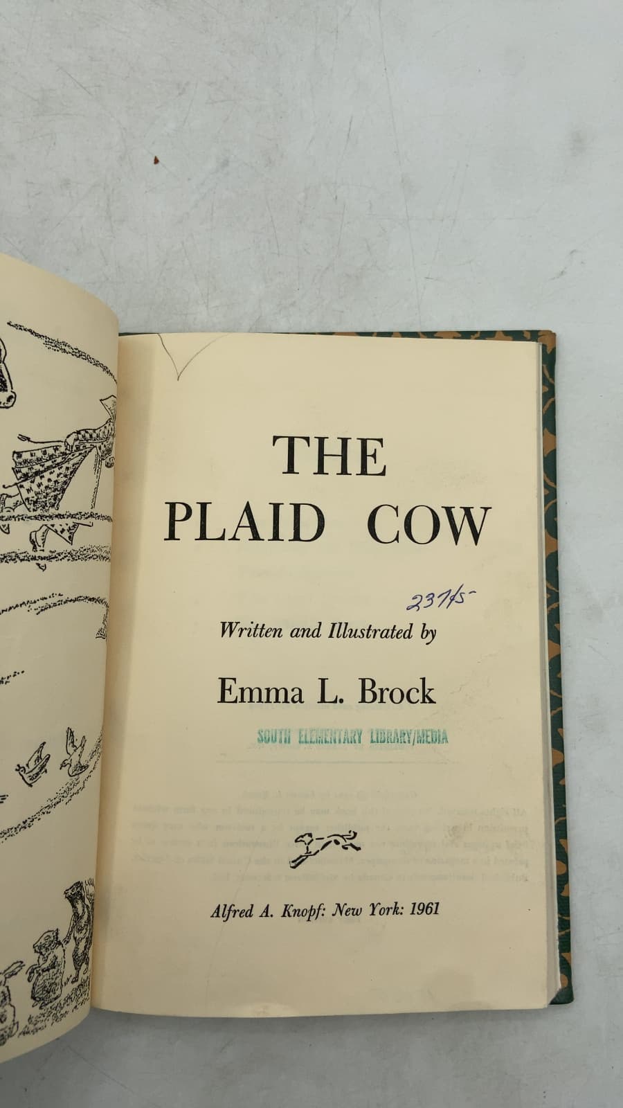 THE Plaid COW by Emma L. Brock - title page