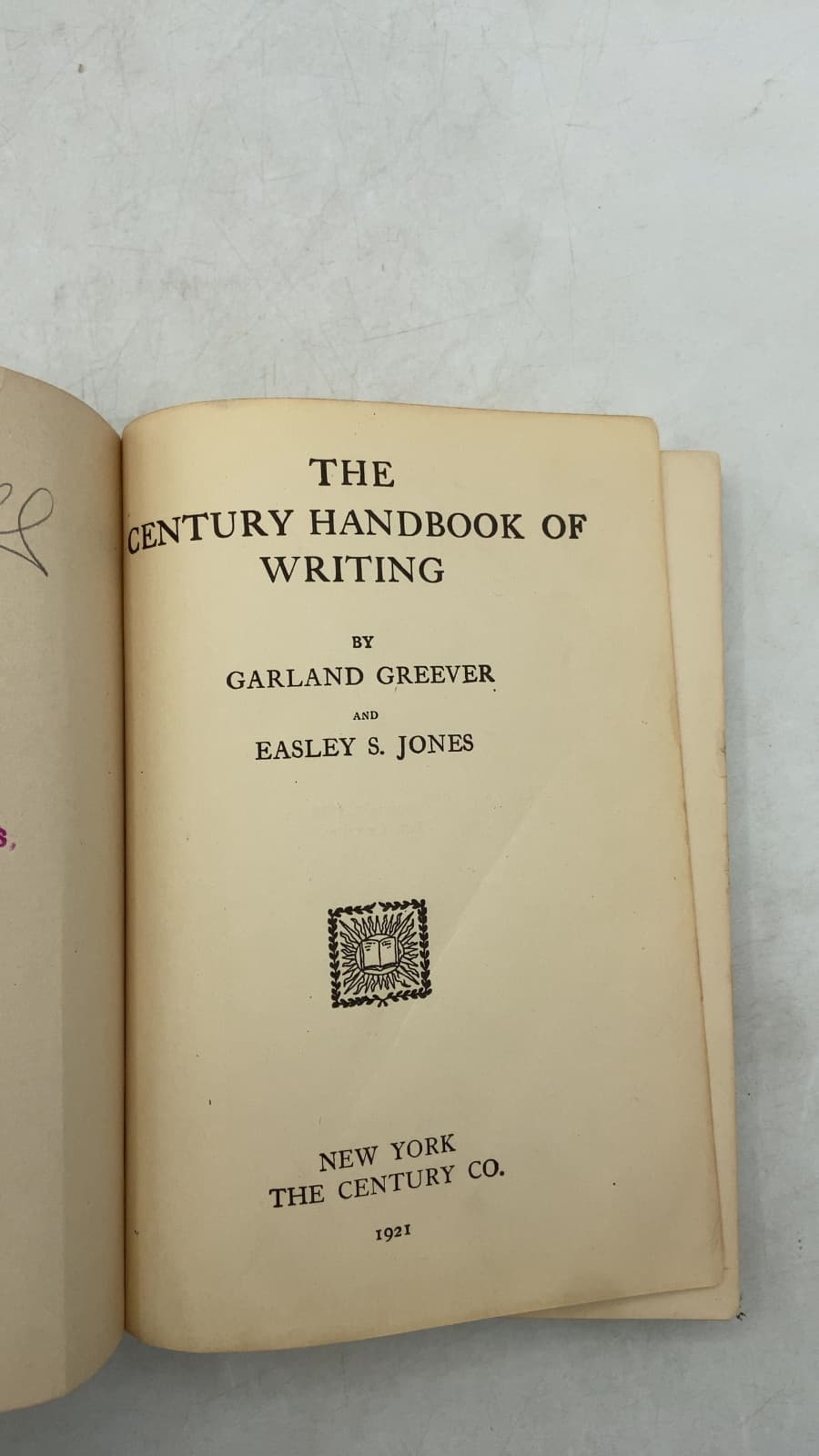 THE Century Handbook OF Writing by Garland Greever and Easley S. Jones - title page