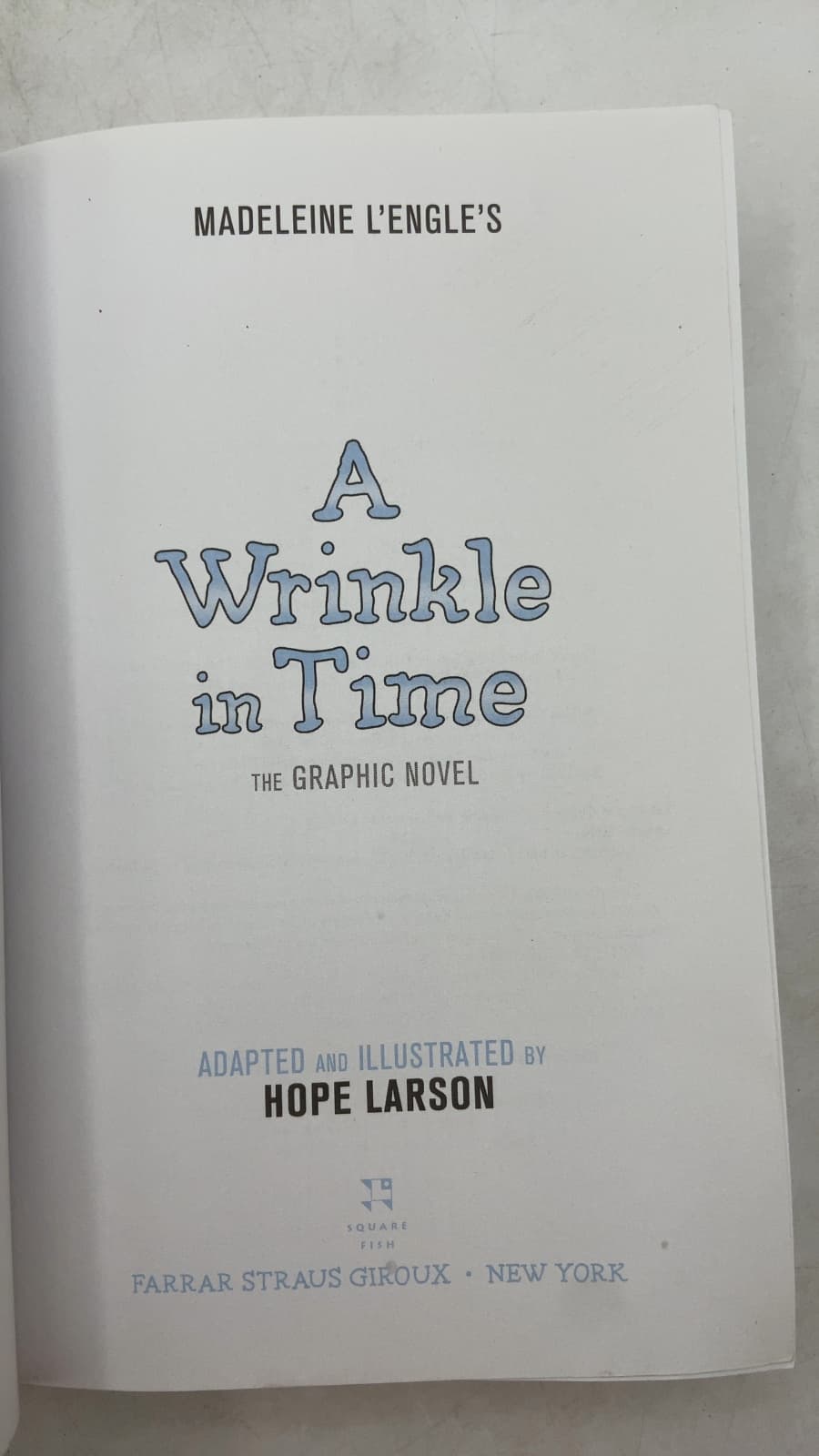 A Wrinkle in Time: The Graphic Novel by Madeleine L'Engle - title page