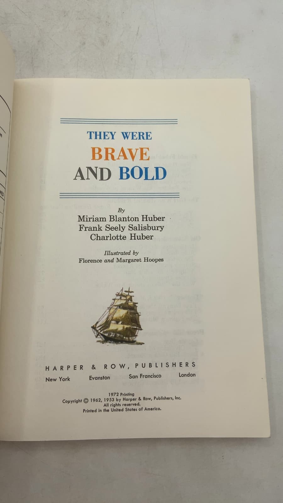 They Were Brave AND Bold by Miriam Blanton Huber, Frank Seely Salisbury, Charlotte Huber - title page