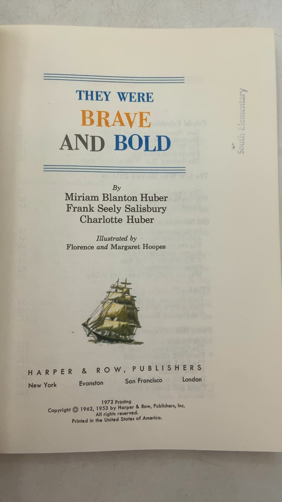 They Were Brave AND Bold by Miriam Blanton Huber, Frank Seely Salisbury, Charlotte Huber - title page