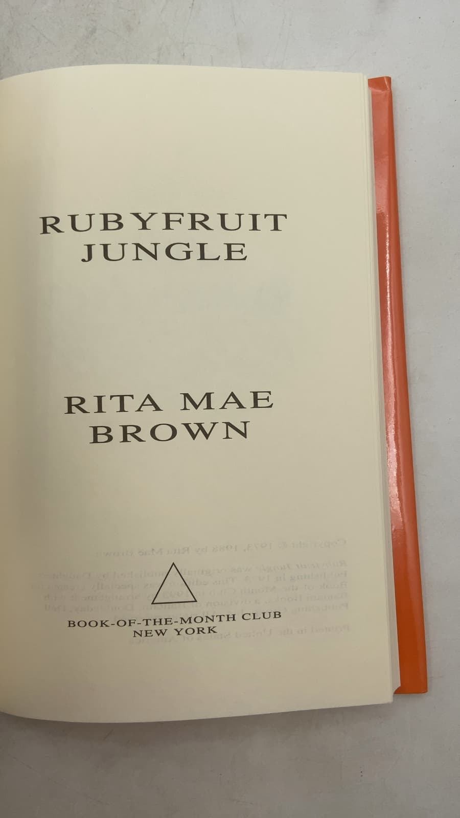 Rubyfruit Jungle by Rita MAE Brown - title page