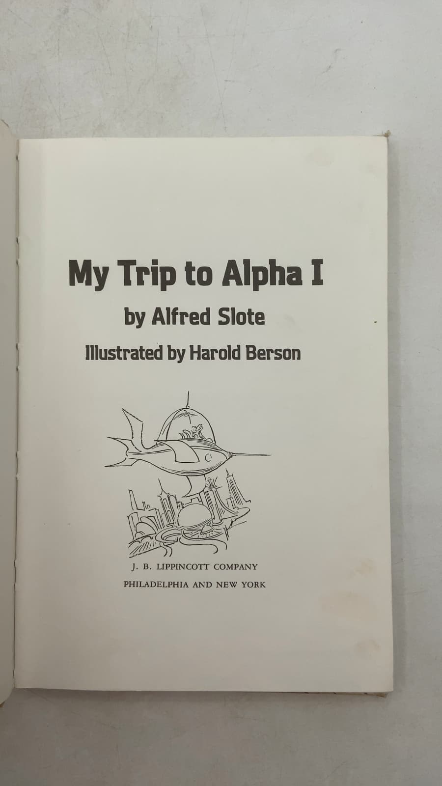 My Trip to Alpha I by Alfred Slote - title page