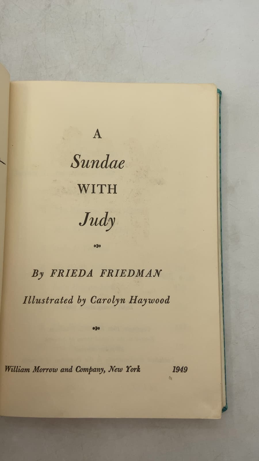 A Sundae with Judy by Frieda Friedman - title page