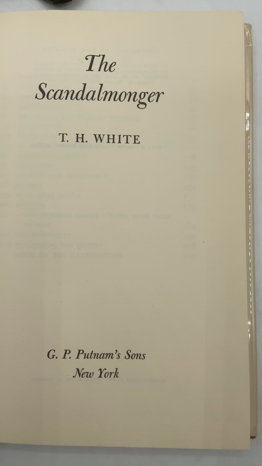 The Scandalmonger by T. H. White - title page