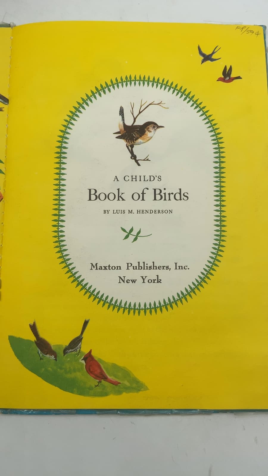 A Child's Book of Birds by Luis M. Henderson - title page