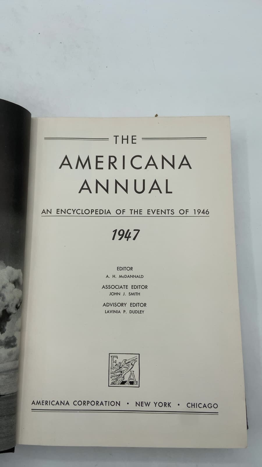 The Americana Annual 1947: An Encyclopedia of the Events of 1946 by A. H. McDannald (Editor) - title page