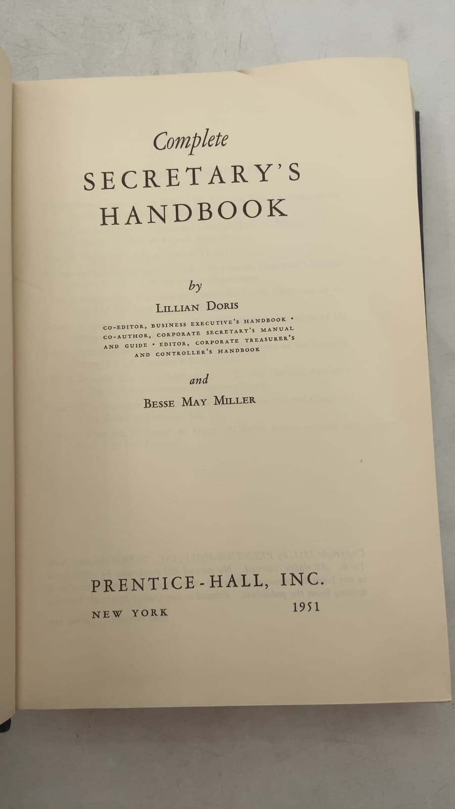 Complete Secretary's Handbook by Lillian Doris and Besse May Miller - title page
