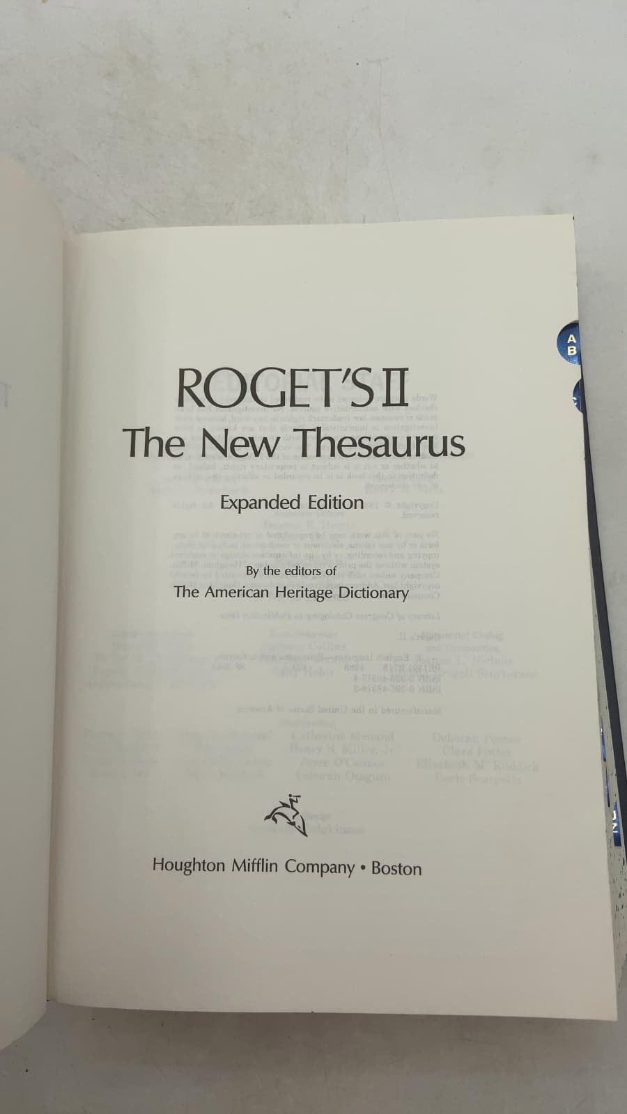 ROGET'S II The New Thesaurus by The editors of The American Heritage Dictionary - title page