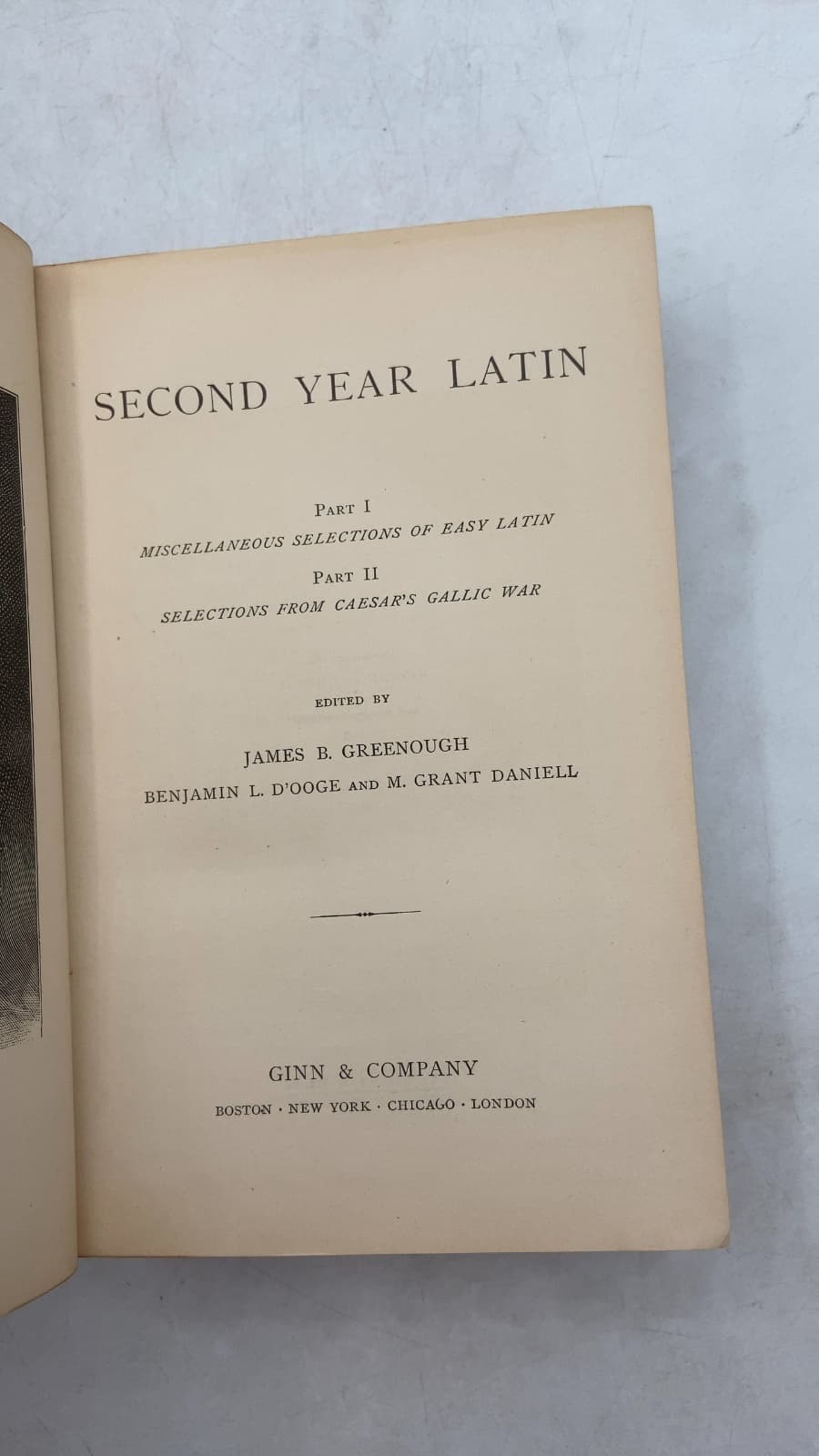 Second Year Latin by James B. Greenough, Benjamin L. D'Ooge, and M. Grant Daniell - title page