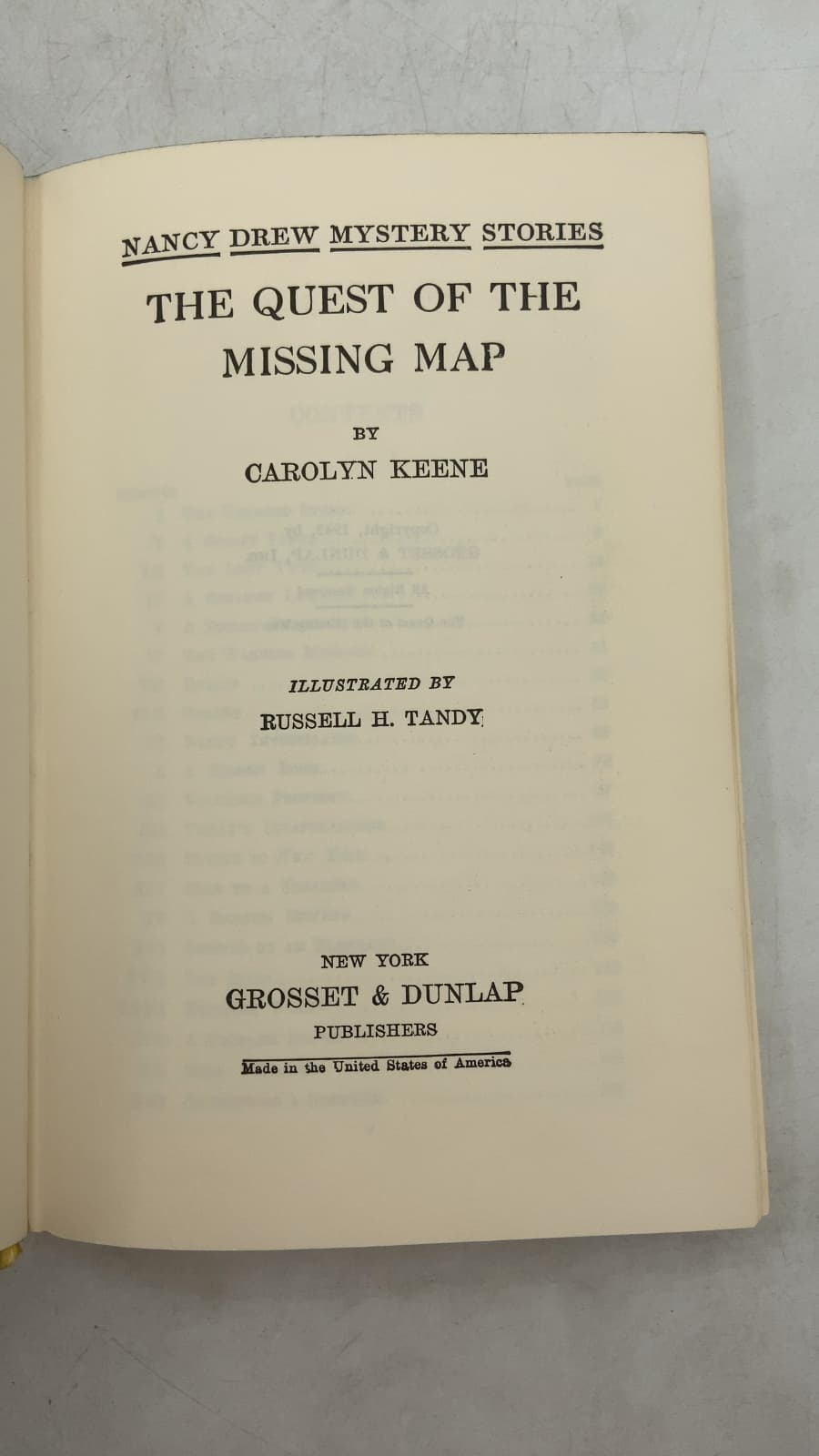 The Quest of the Missing Map by Carolyn Keene - title page