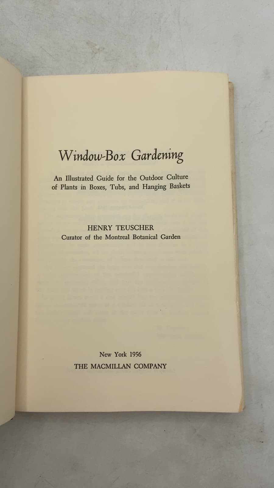 Window-Box Gardening: An Illustrated Guide for the Outdoor Culture of Plants in Boxes, Tubs, and Hanging Baskets by Henry Teuscher - title page