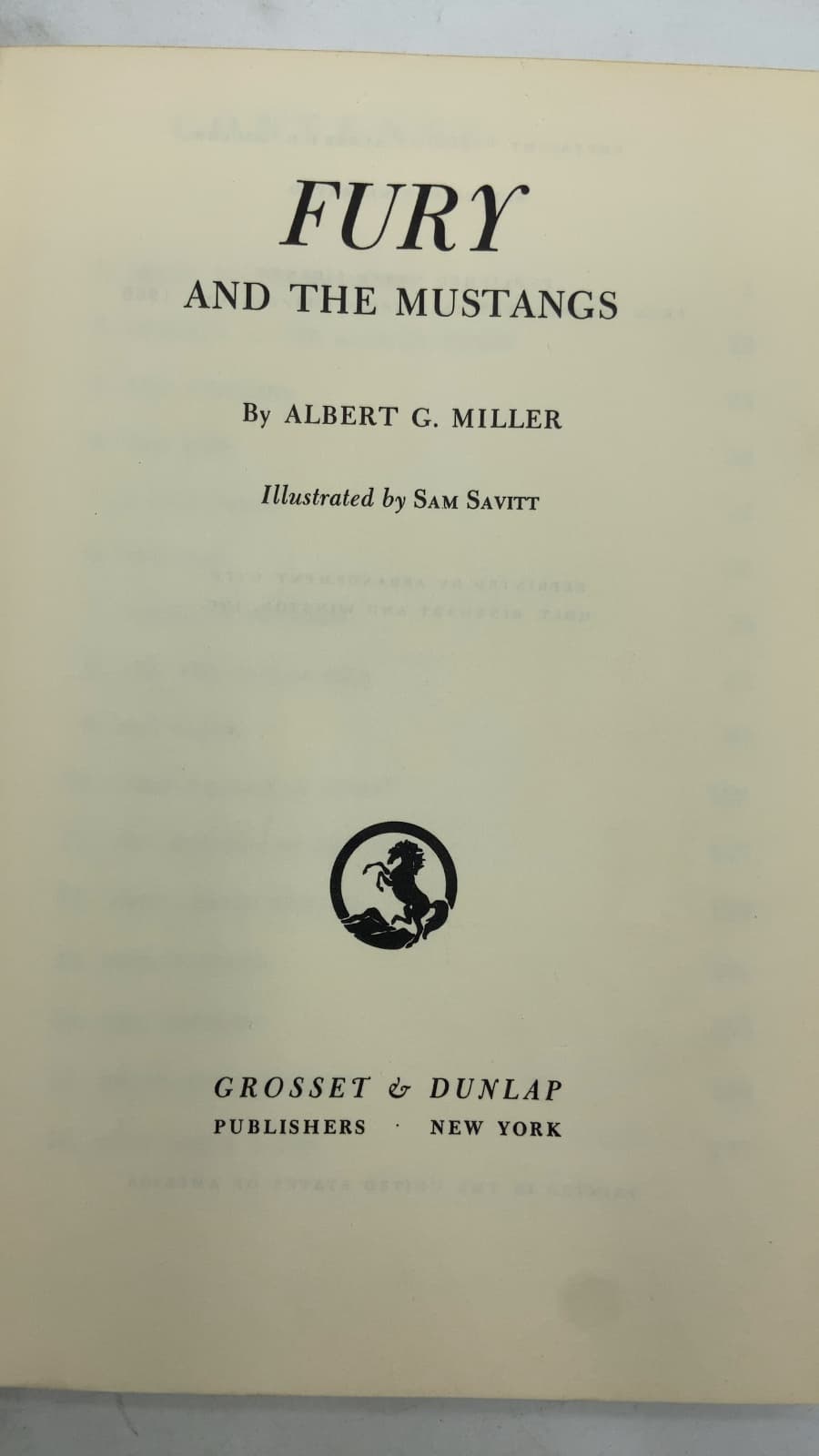 Fury and the Mustangs by Albert G. Miller - title page