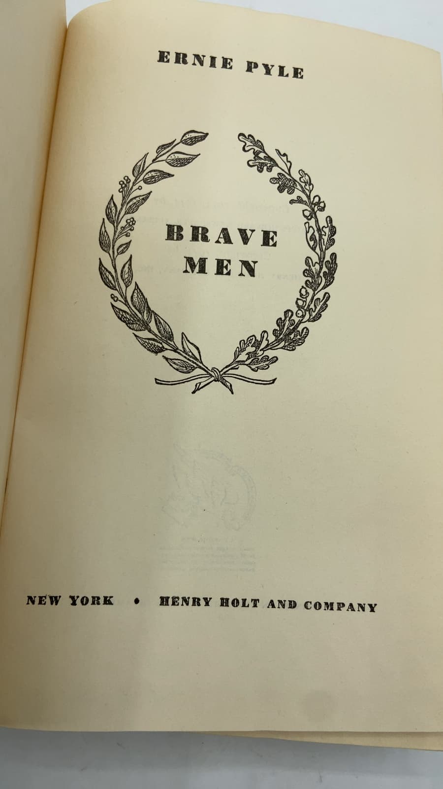 Brave Men by Ernie Pyle - title page