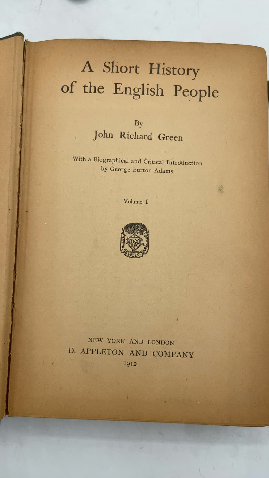 A Short History of the English People, Volume I by John Richard Green - title page