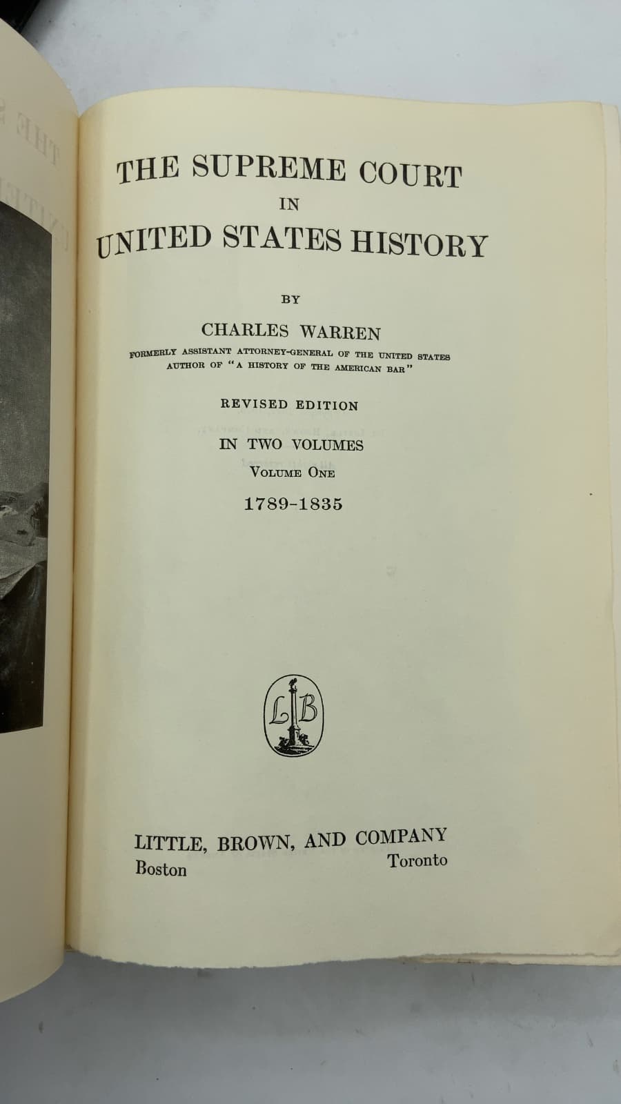 The Supreme Court in United States History by Charles Warren - title page