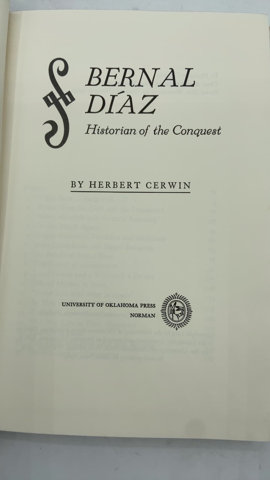 Bernal Díaz: Historian of the Conquest by Herbert Cerwin - title page
