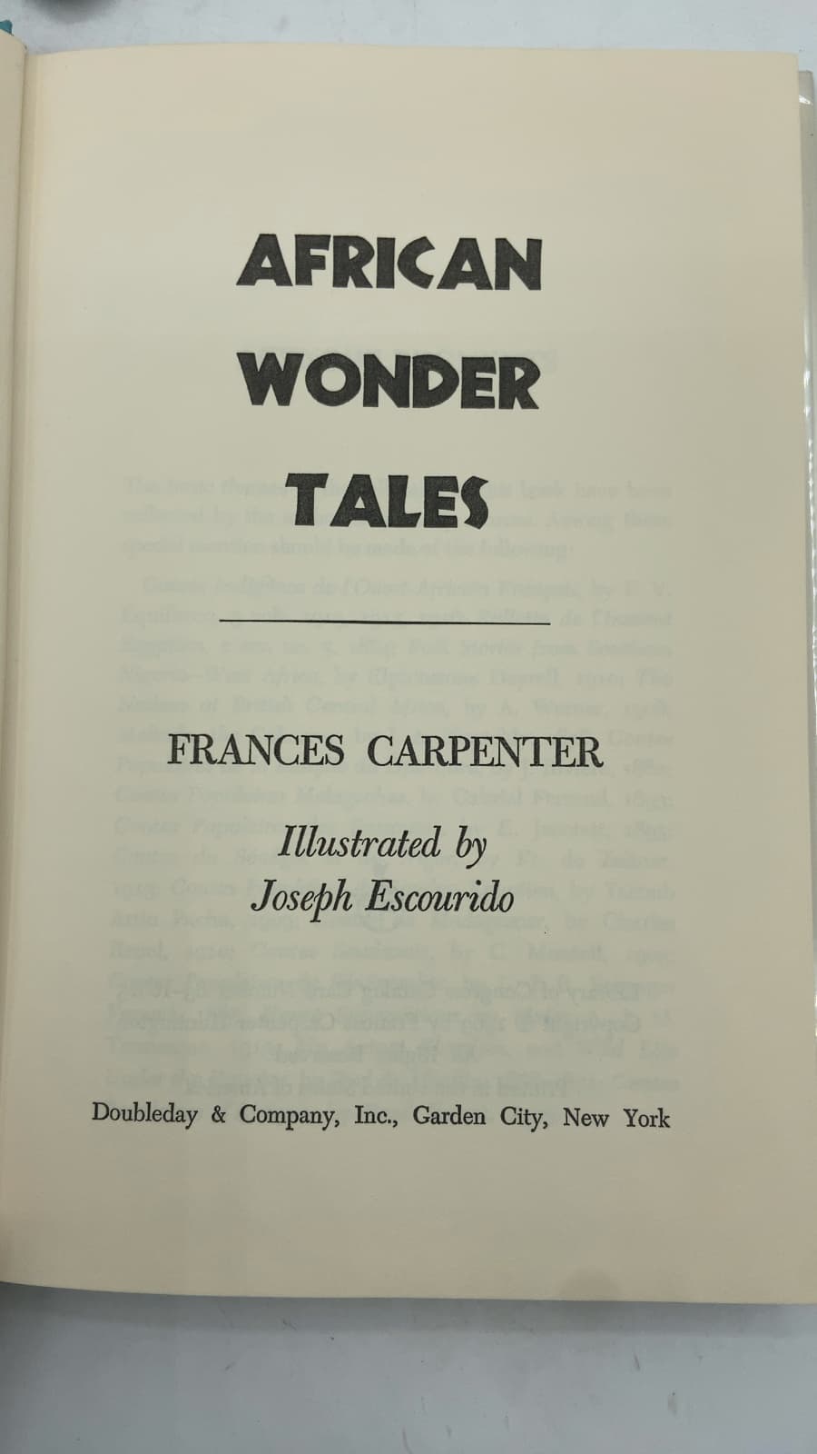 African Wonder Tales by Frances Carpenter - title page