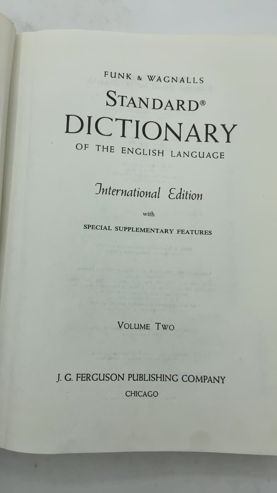 Funk & Wagnalls Standard Dictionary of the English Language: International Edition by Albert H. Marckwardt, Frederic G. Cassidy, James B. McMillan - title page