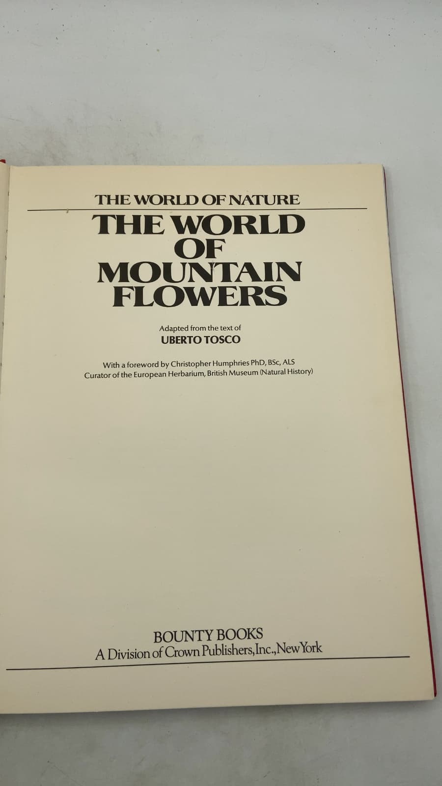 The World of Mountain Flowers by Uberto Tosco - title page