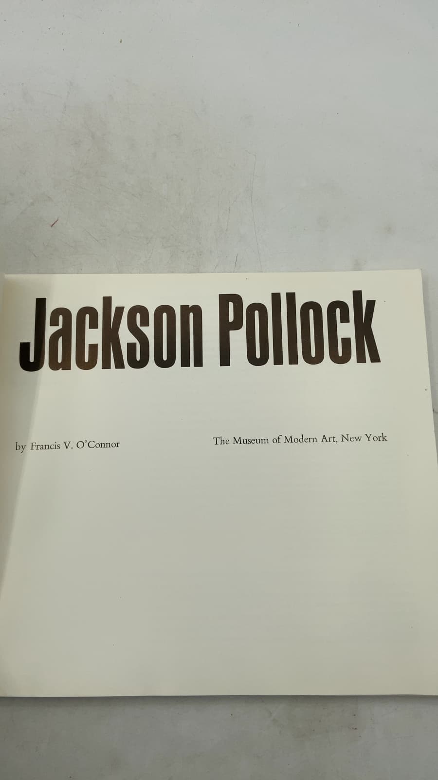 Jackson Pollock by Francis V. O'Connor - title page