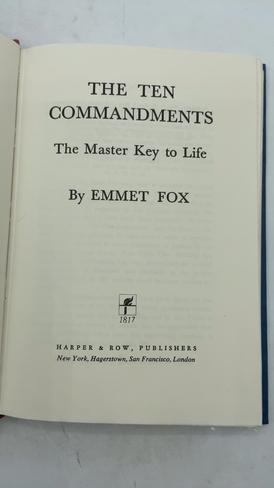 THE TEN Commandments the Master Key to Life by Emmet FOX - title page