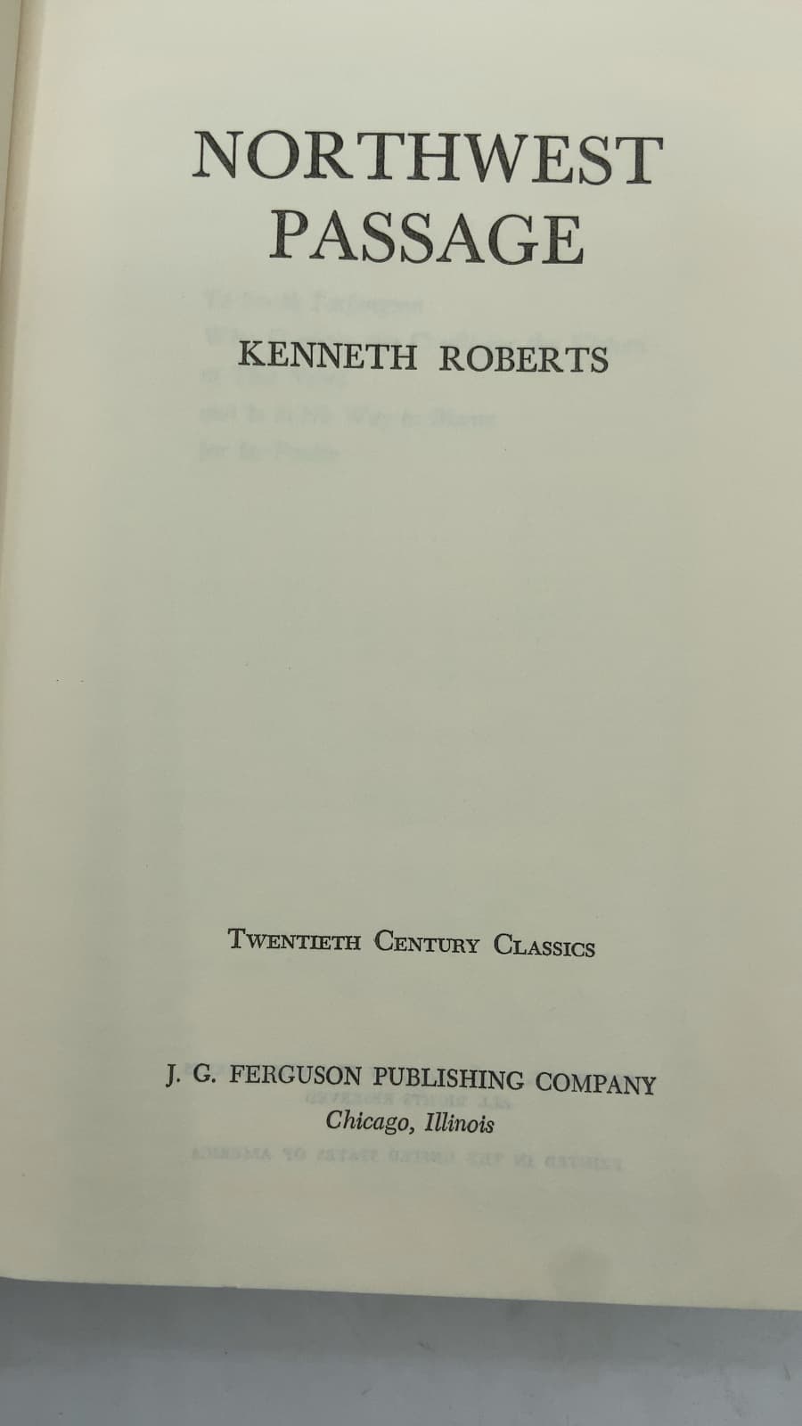 Northwest Passage by Kenneth Roberts - title page