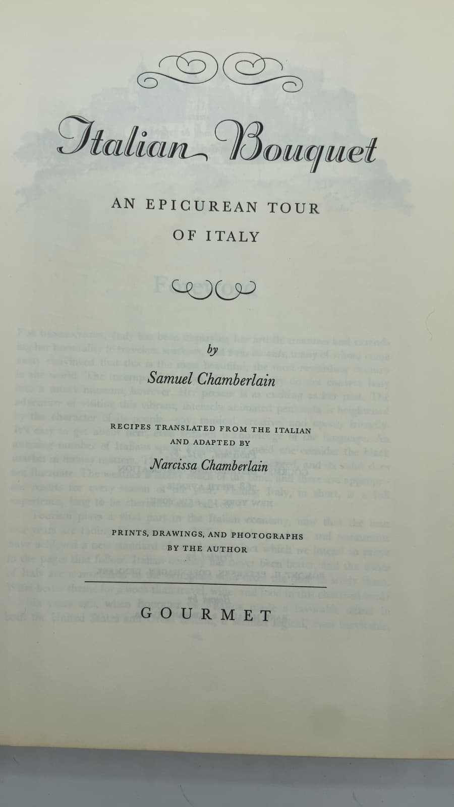 Italian Bouquet: An Epicurean Tour of Italy by Samuel Chamberlain - title page