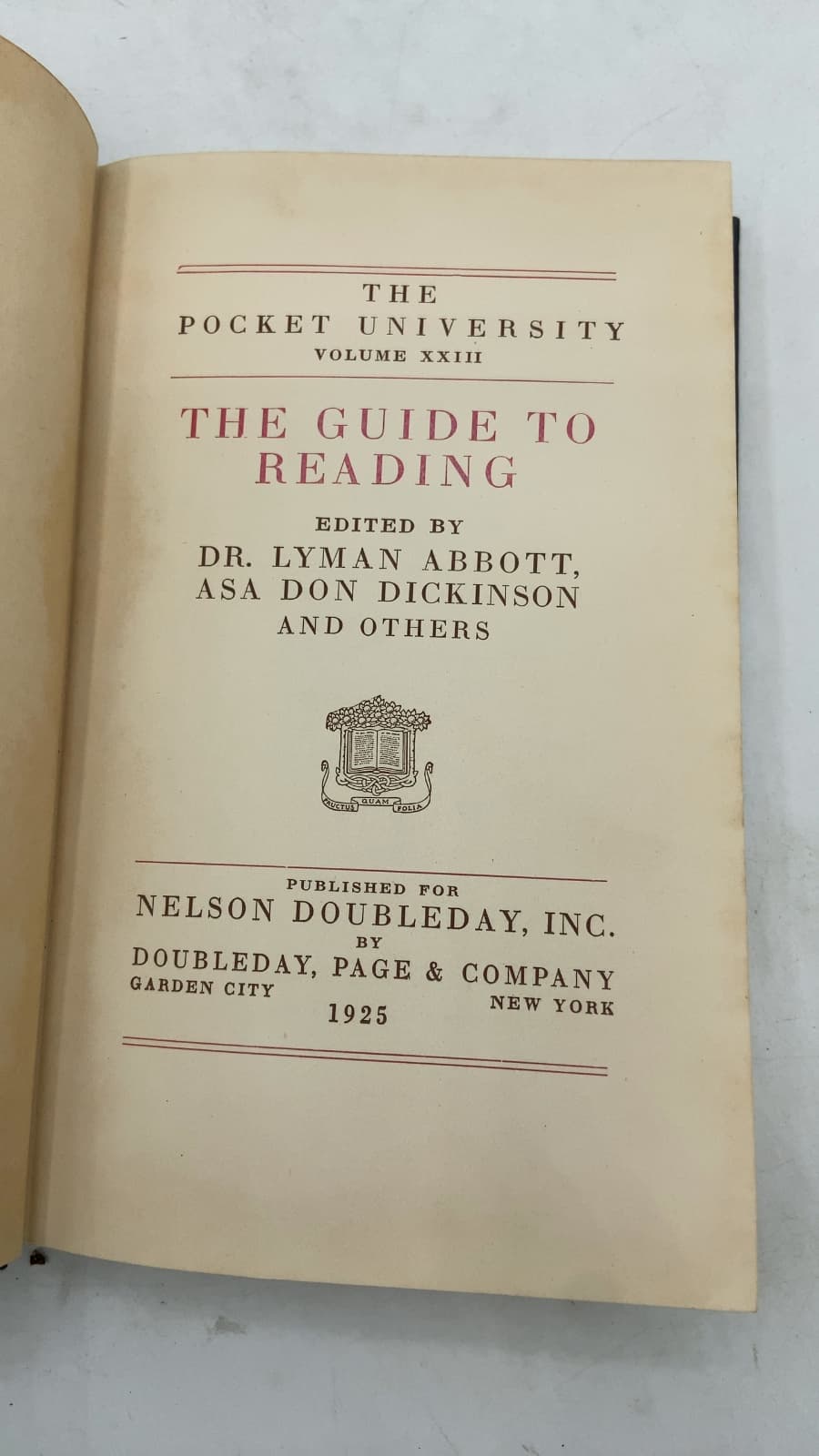 The Guide to Reading by Dr. Lyman Abbott, Asa Don Dickinson and Others - title page