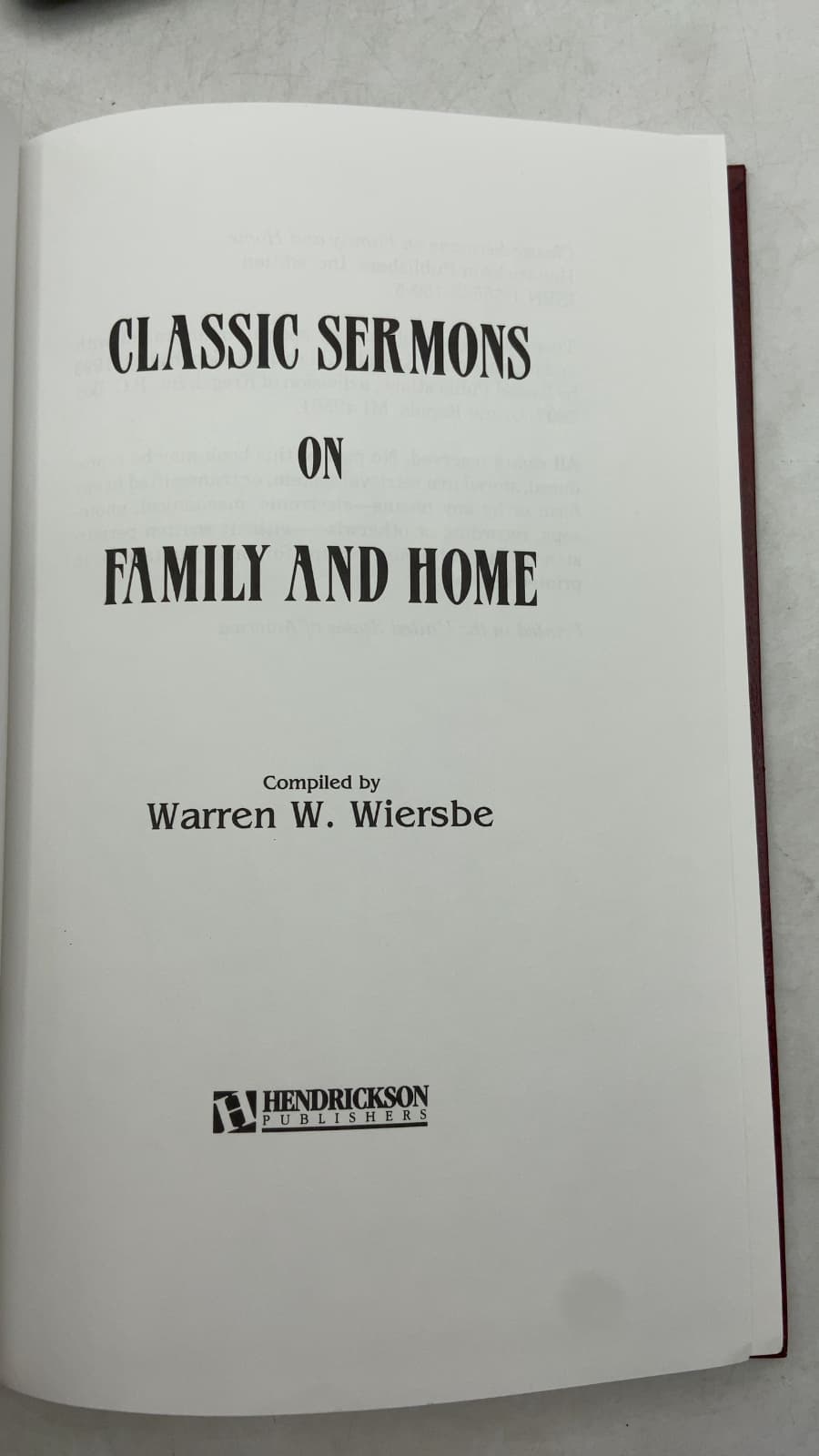 Classic Sermons on Family and Home by Compiled by Warren W. Wiersbe - title page