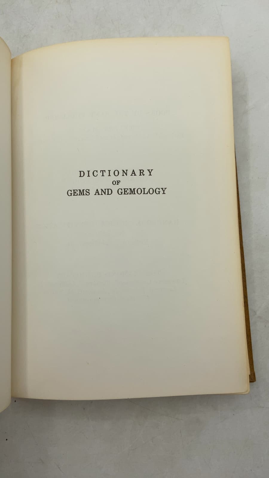 Dictionary of Gems and Gemology by Robert M. Shipley - title page
